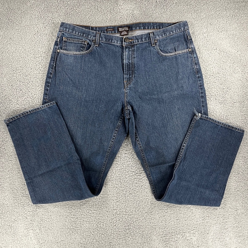 Michael Kors Mens Tailored Fit Jeans Blue Medium Wash 38x32 Straight Leg Denim - Picture 5 of 10